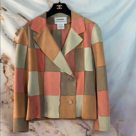 Chanel Goat Suede Patchwork Jacket EUR38 Authentic - Picture 2 of 14